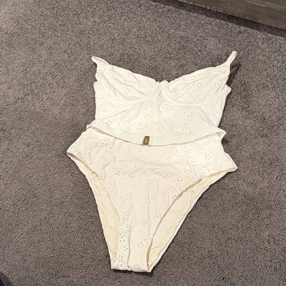 Onia Ivory Eyelet Swimsuit
